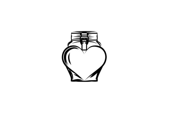 Blank Mason Jar Empty in the Love Heart: A Versatile Design for Creative Projects