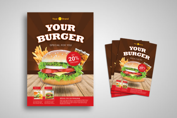 Elevate Your Snack House or Cafe with a Customizable Burger Package Flyer Template