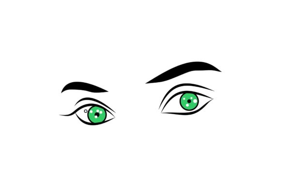 Female with Green Eyeball Sexy Make Up: A Vector Design Masterpiece