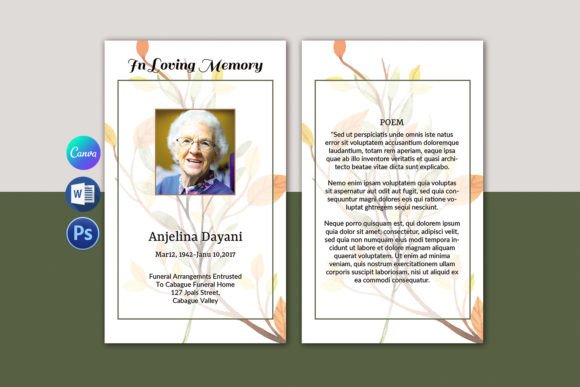 Funeral Prayer Card Template for Memorable Events