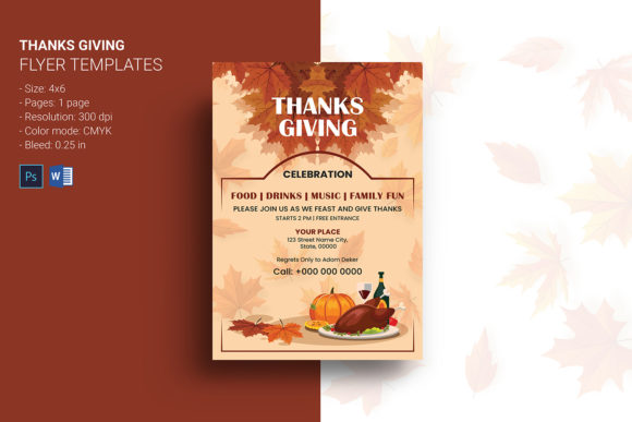 Printable Thanksgiving Party Flyer: Instant Design for Hosts